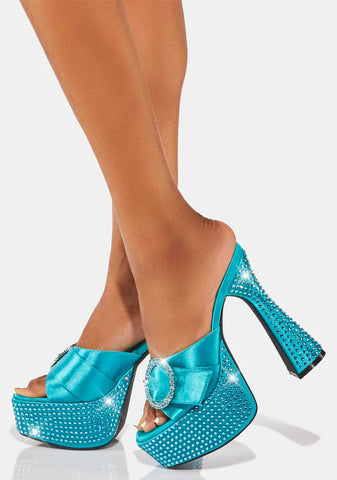 Aqua Diva Revolution Rhinestone Heels
