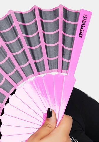 Pink Spiderweb Scallop Fan