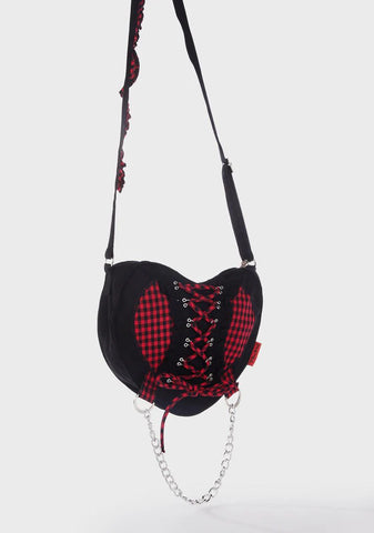 Black And Red Bo Peep Heart Bag