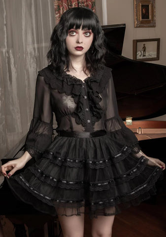 Unholy Grail Tulle Mini Skirt - Black