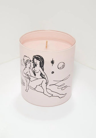 Pink Leo Zodiac Massage Candle