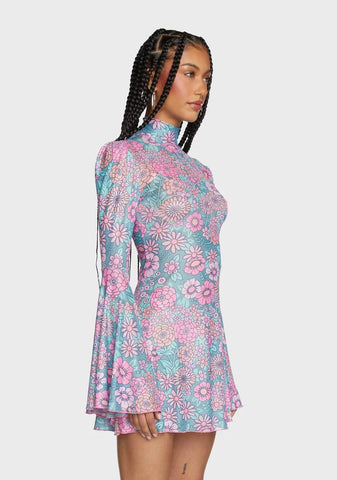 Modern Love Mini Dress - Pink/Blue