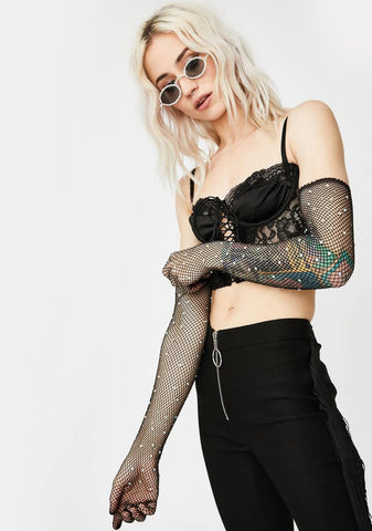 Lush Love Fishnet Gloves