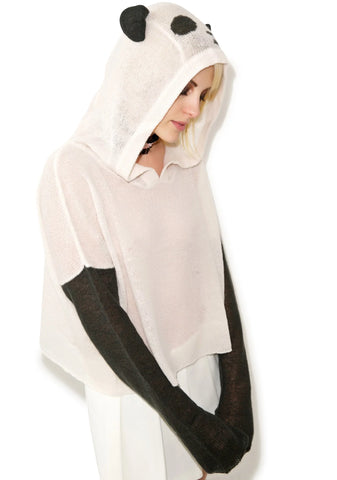 Panda Face Hooded Billy - Light Pink