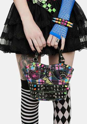Paint The Town Plaid Corset Bag