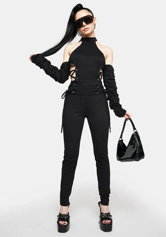Ready For This Lace Up Jumpsuit