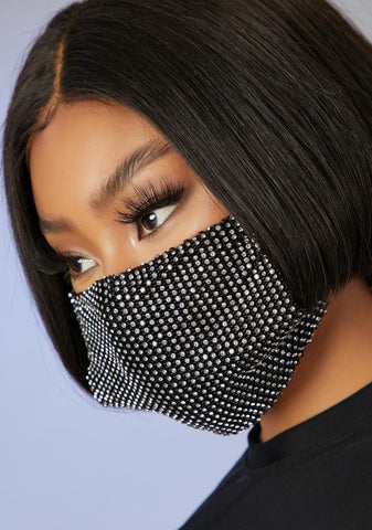 Respect The Drip Rhinestone Face Mask