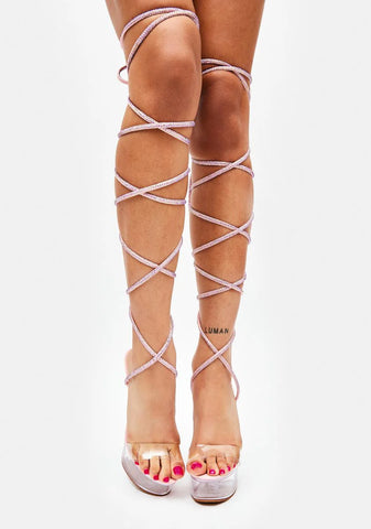 Pink Take Me Away From Here Stiletto Sandals