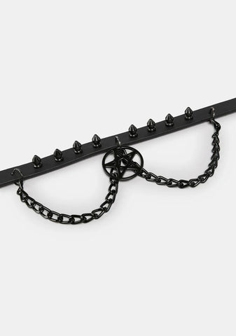 Black Pentagram Chain Choker