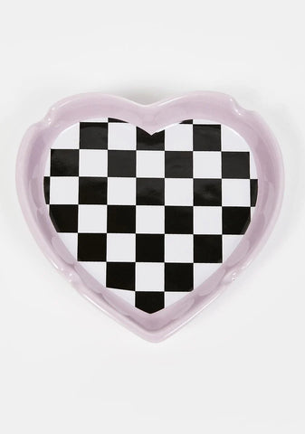 Checkerboard Heart Ash Tray