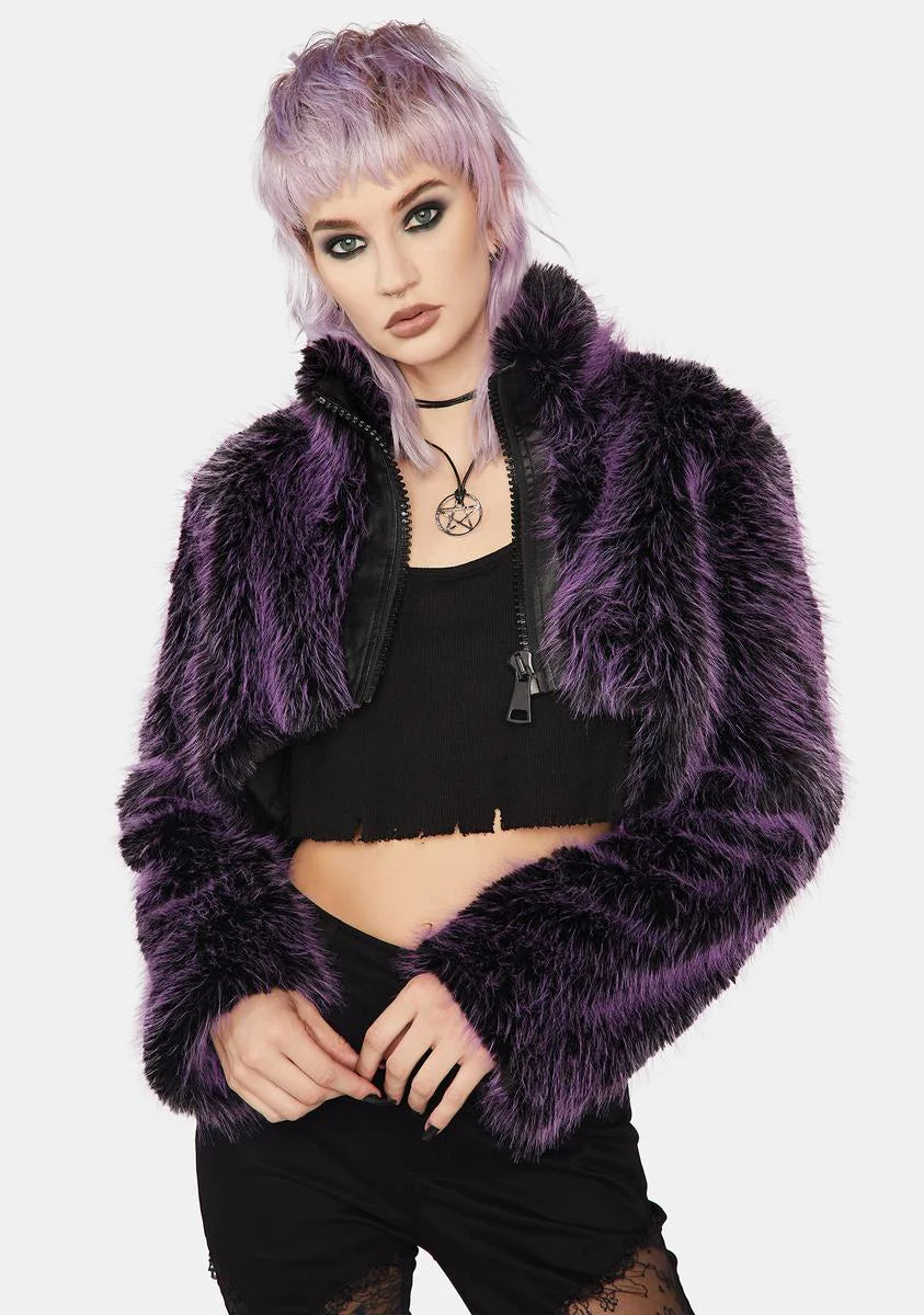 Purple Punk Daily Faux Wool Coat