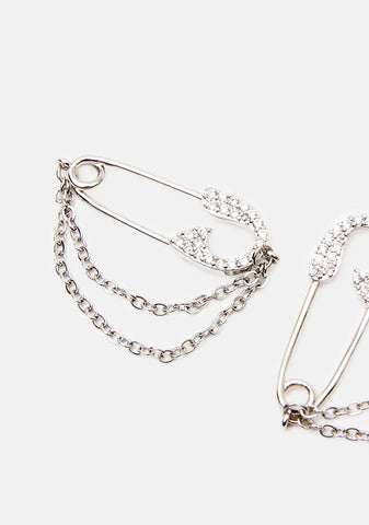 All That Glitters Safety Pin Earrings