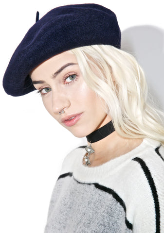 Navy Mademoiselle Beret