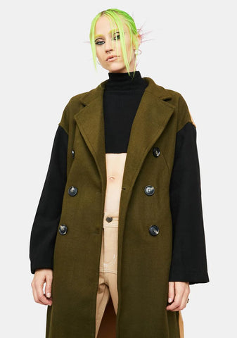 Sharp Welcome Color Block Coat