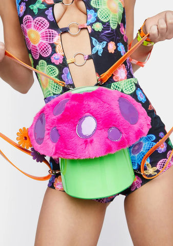 Trippy Vibe Got Funky Mushroom Backpack - Pink