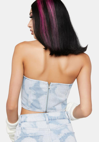 Look Ahead Denim Corset Top