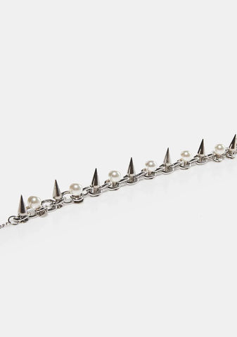 Spike It Pearl Choker