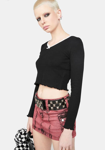 Ur Under My Skin Denim Skort