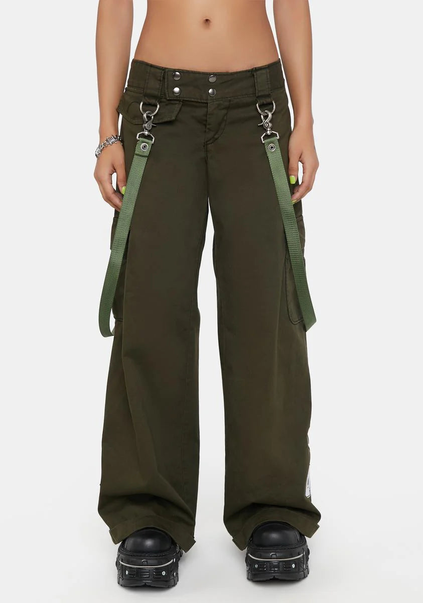 Green COD Baggy Girl Flares