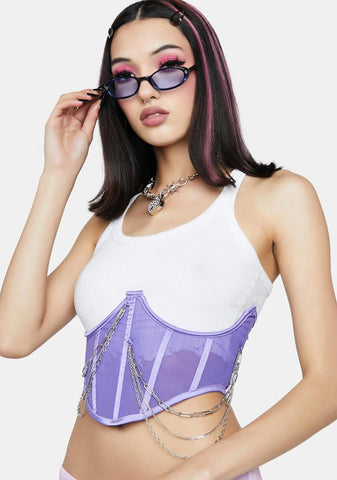 Lavender Renegade Coach Underbust Corset