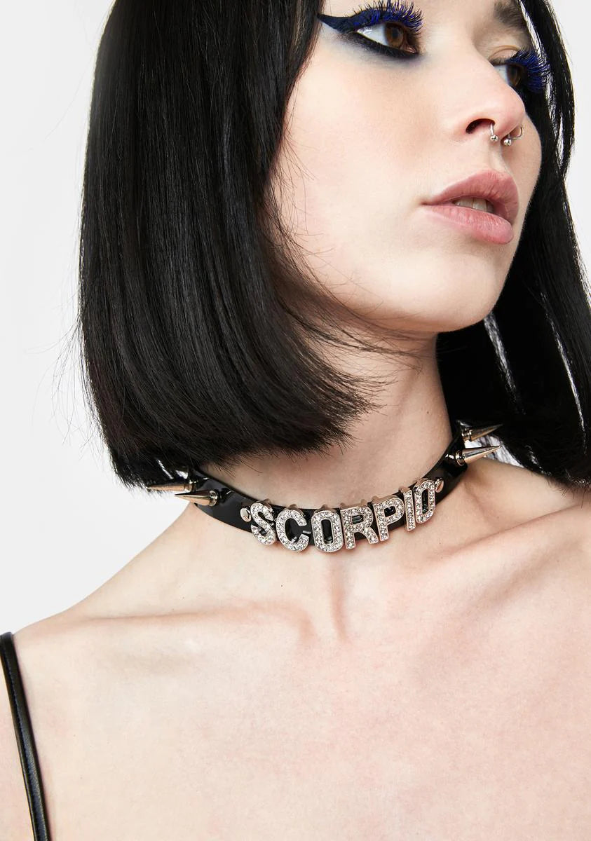 Sparkle Like A Scorpio Spiked Choker