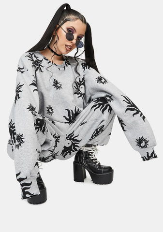 Yin Yang Marl Crewneck Sweatshirt