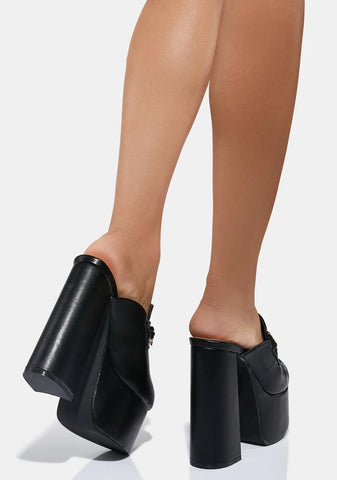 Noir Of Course I Did Platform Mules