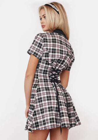 Wine You Don't Exist Plaid Dress