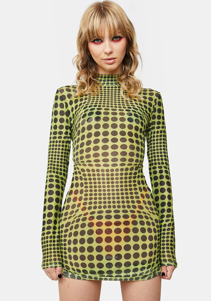 Groovy Night Heat Mesh Dress