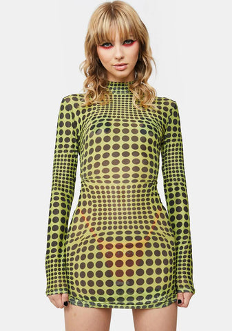 Groovy Night Heat Mesh Dress