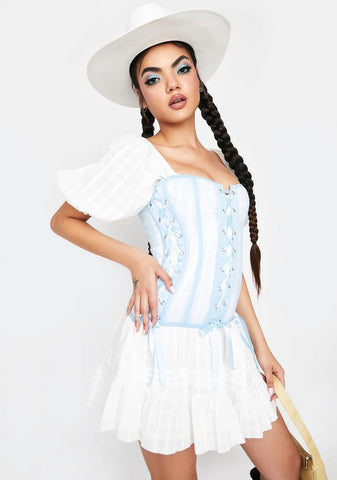 Sky So Very Much Lace Up Corset