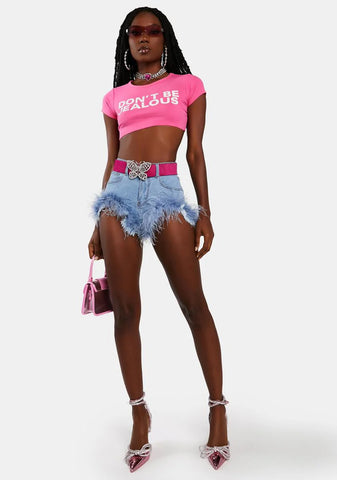 Drifting Dreams Denim Fur Shorts