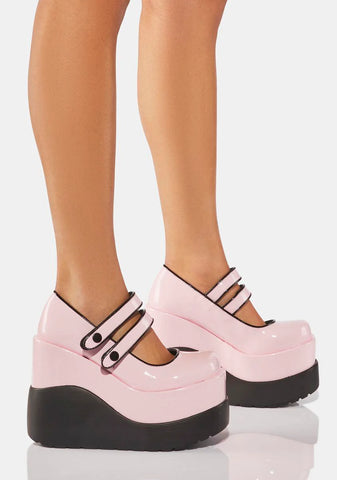 Baby Pink Void-37 Platform Mary Janes
