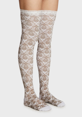 Mirror Mysteries Thigh-High Socks