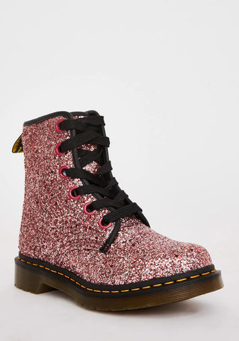 Pink 1460 Farrah Glitter Boots