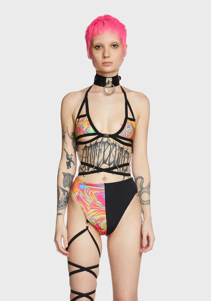 All The Glow Cage Chain Top