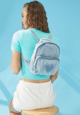 Waves Of Emotion Denim Backpack