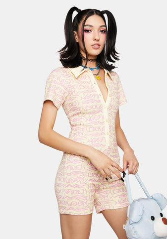 Tattoo Ribbed Romper