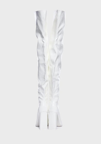White Daphne Thigh High Boots