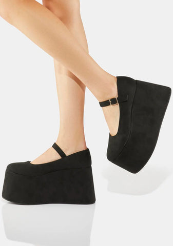 Suede Too Cool For School Mary Janes