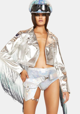 Icy Cosmic Oracle Snakeskin Hip Bag