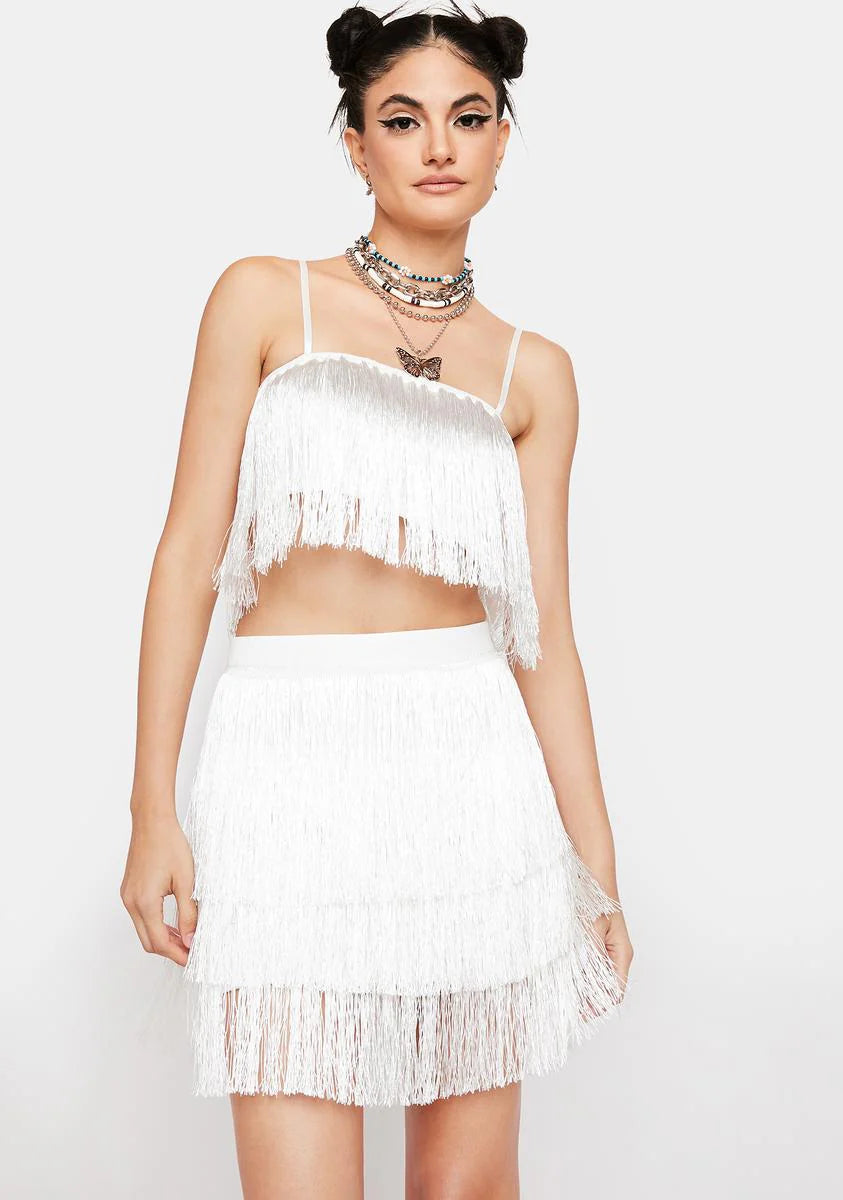 Angel Lose It All Fringe Skirt Set
