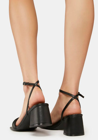 Black Carmin Block Heels