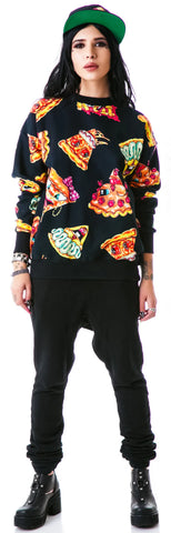 Pizza Pie Face Crew Pullover Sweatshirt