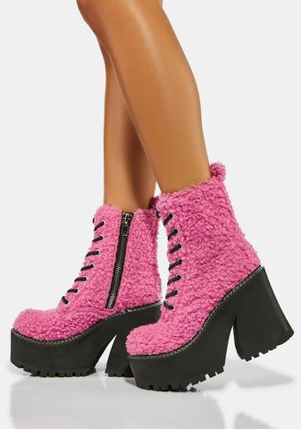 Snow Day Fluffy Platform Boots