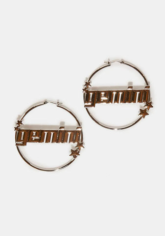 Reppin' Gemini Hoop Earrings