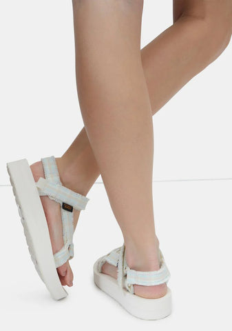 White Multi Midform Fray Sandals