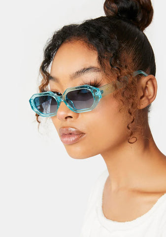 Mercer Turquoise Oval Sunglasses