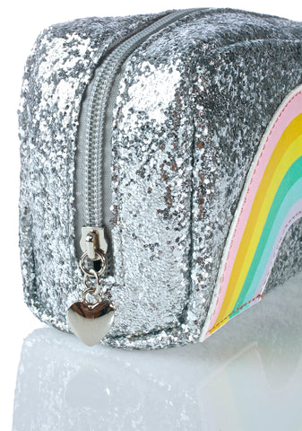 Rainbow Glitter Cosmetic Bag