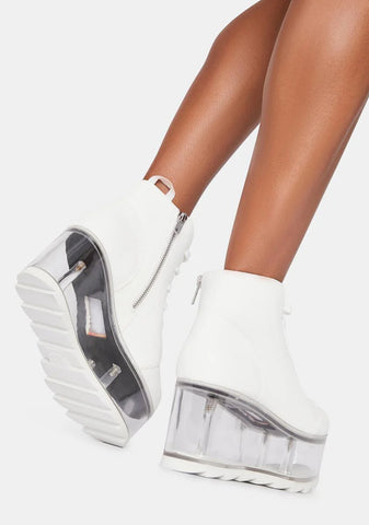 White Qloud Slayr Platform Boots